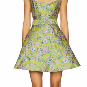 Elliatt Floral Green Mini Dress